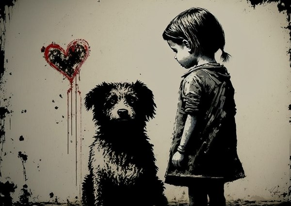 Premier amour x Banksy affiches et impressions par Daniel Decker