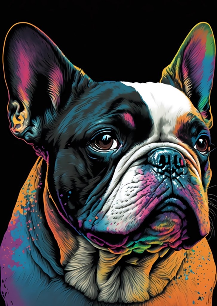 Französische Bulldogge Pop Art Poster von AOK | Printler