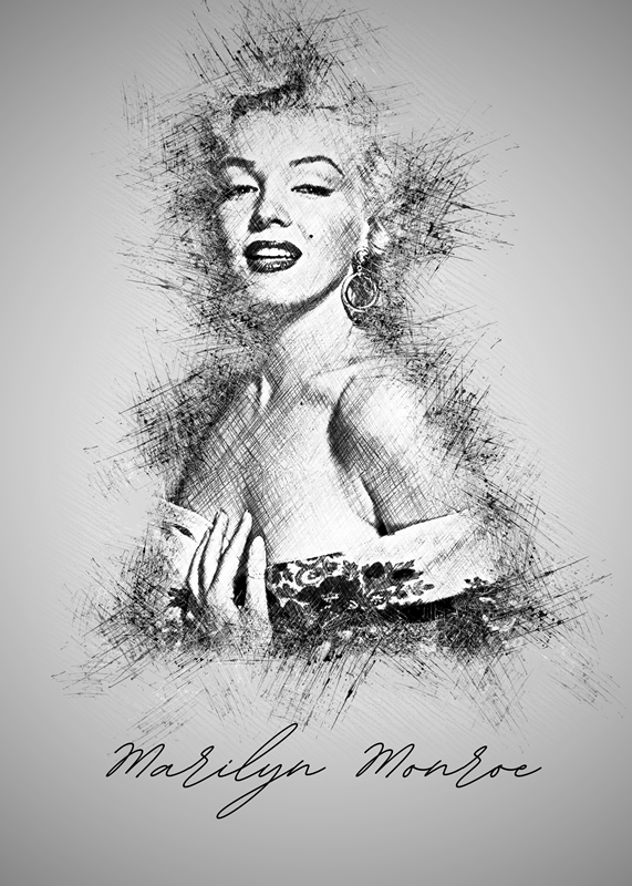 Marilyn Monroe affiches et impressions par Sketch Art Printler