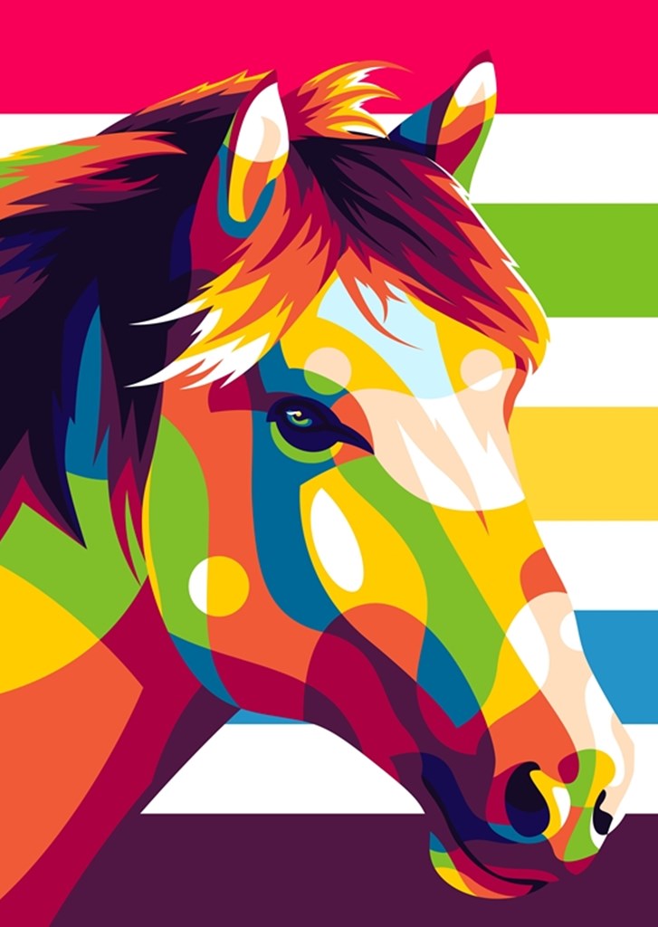 Art Lintang Pferd | Wicaksono Das Pop schöne von Poster Printler