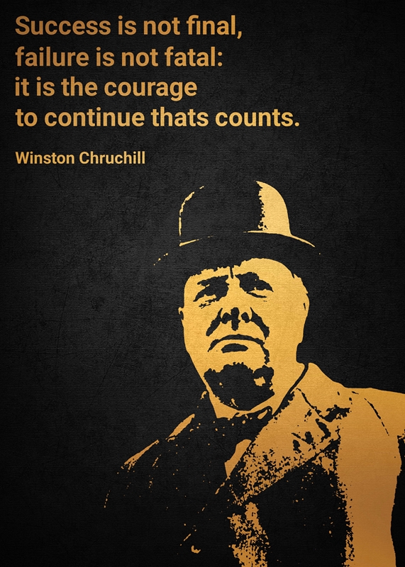 Winston Churchill Posters & Prints By Quotes Golden - Printler