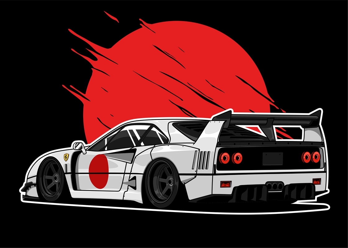 Ferrari F40 Libertywalk LB posters & prints by Heru Kurniawan