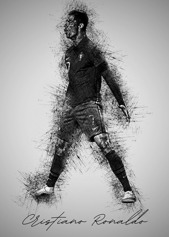 Milt Kahl Pencil Sketch of Cristiano Ronaldo · Creative Fabrica