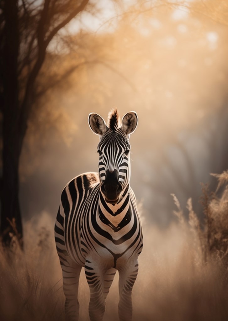 Zebra in der Savanne Poster drdigitaldesign | von Printler