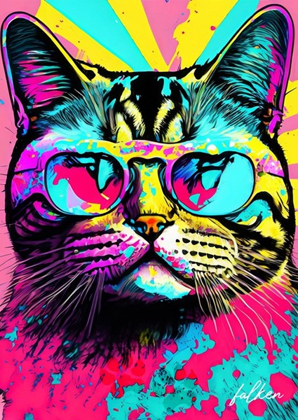 Pop art cat posters & Art Prints de Oskar Falk