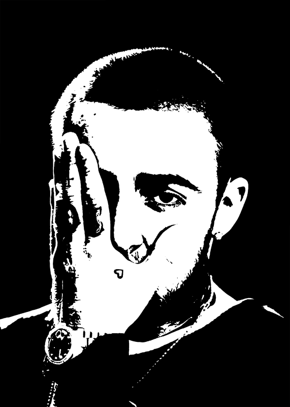 Mac Miller Noir Blanc affiches et impressions par Rapinggods