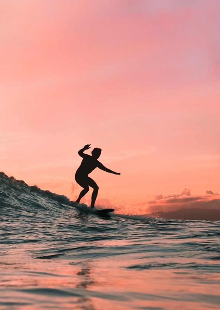 Sonnenuntergang Surfer Poster | Pittel Gal von Printler
