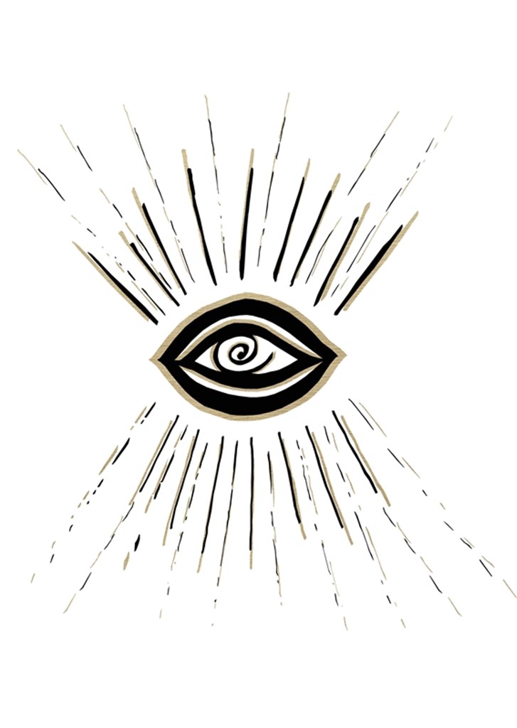 Evil Eye Gold on White 1 posters & prints by Anita's & Bella's Art ...
