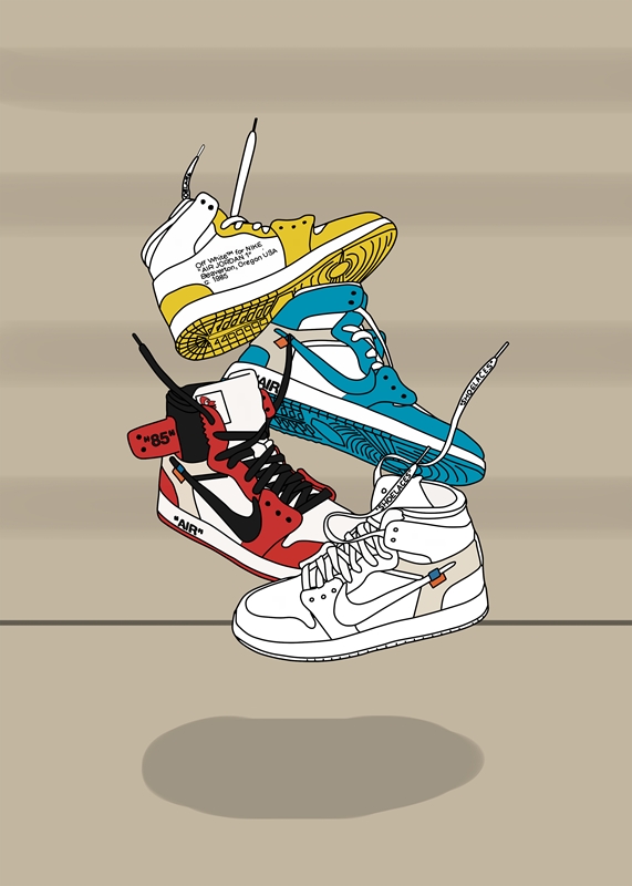 Off white hotsell jordan 1 cartoon