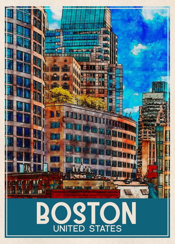 Boston United States posters u0026 prints by FAA Grafica - Printler