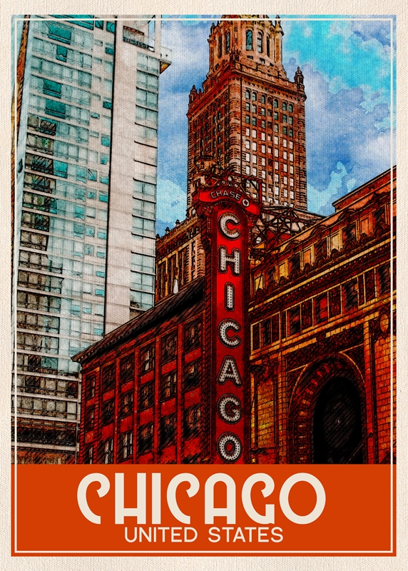 Chicago United States posters & prints by FAA Grafica - Printler