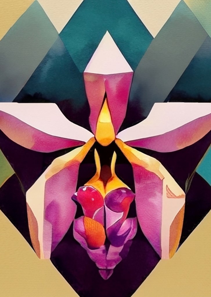 1920 cubist orchid Printler by & prints posters - Clarissa Dreier