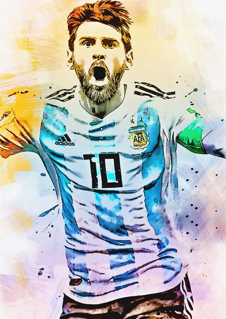 Lionel Messi Football Poster affiches et impressions par KunStudio -  Printler
