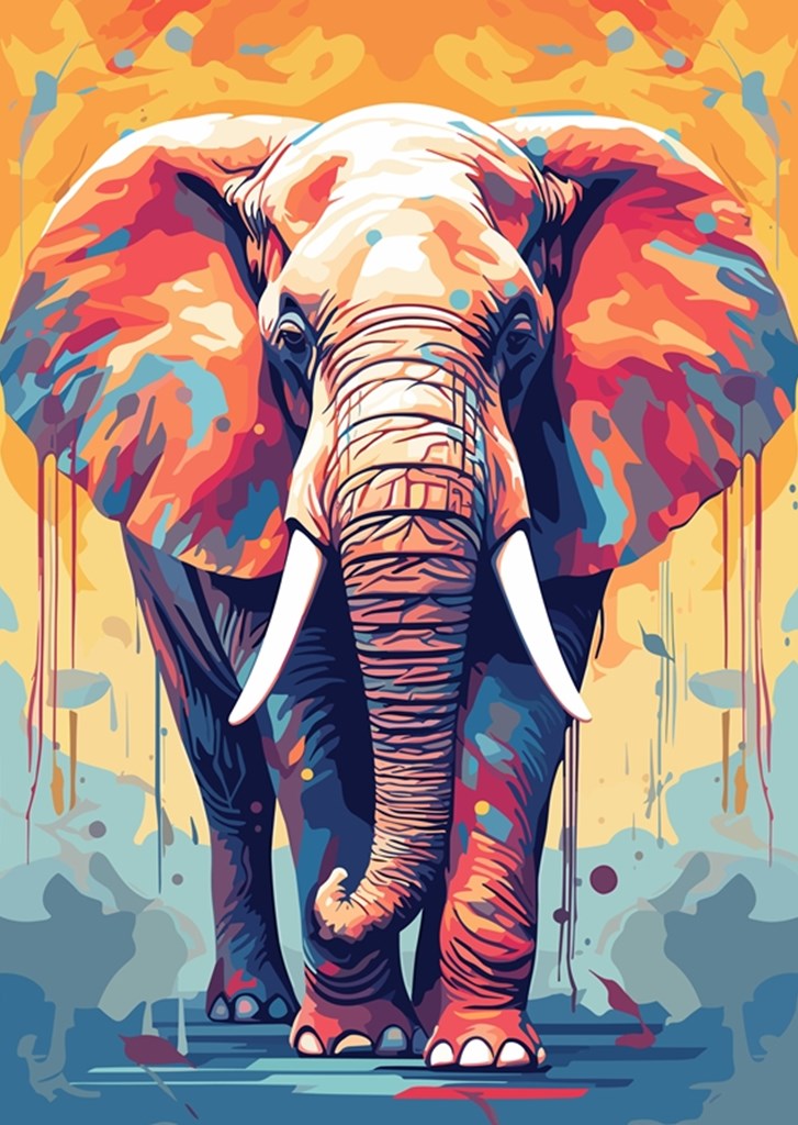 Elefant Tier Pop Art Poster von Qreative | Printler