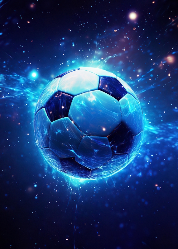 Football Soccer Ball Blue posters  prints by FotoKonzepteDE - Printler