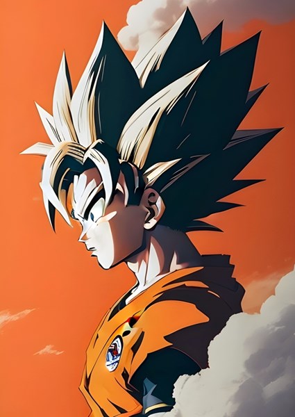 Goku 'Reflections' Original Art Poster - Dragon Ball Super DBZ Wall Art, NEW