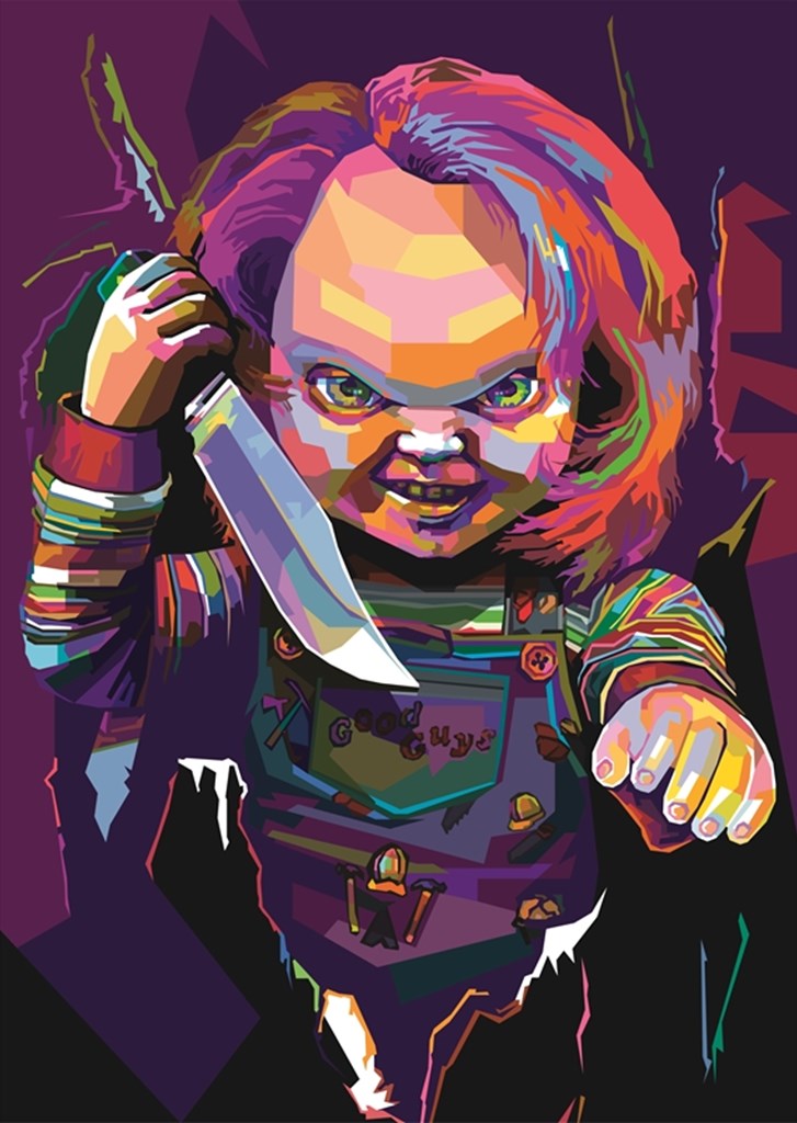 Poupée Chucky effrayante Pop Art affiches et impressions par Adam Khabibi -  Printler