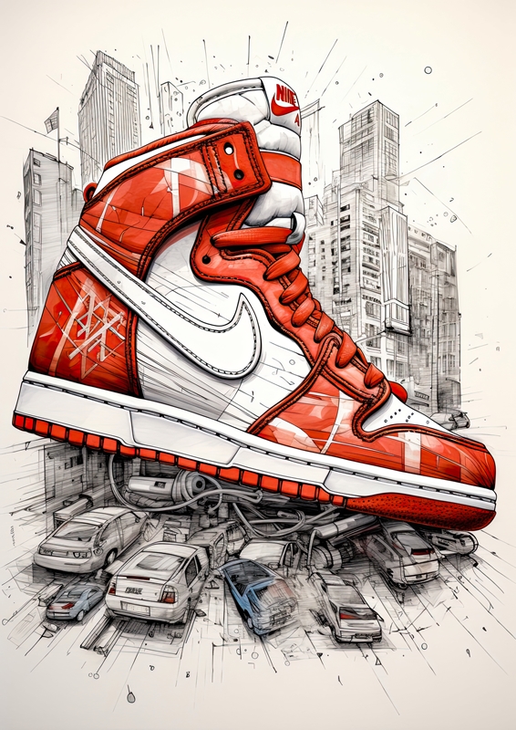 Nike Air Jordan Crash NY City affiches et impressions par Remigius