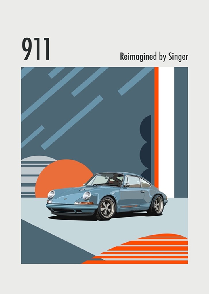 Porsche 911 Singer affiches et impressions par Bouk de Roeck