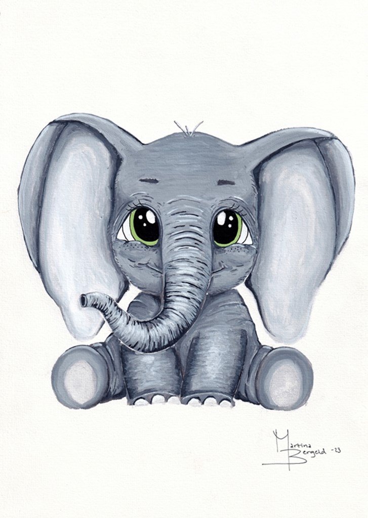 Elefant Poster Bergeld von Martina | Printler