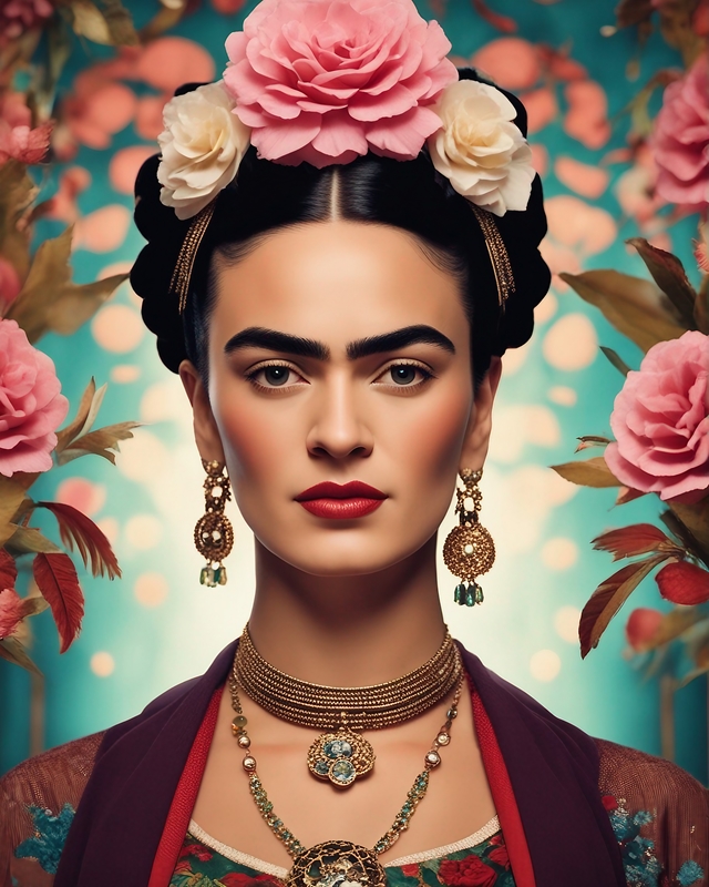 Frida Kahlo - Floral Beauty posters & prints by Digital Corner