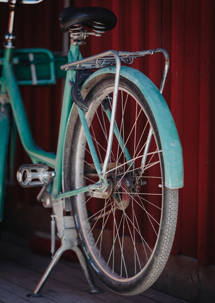 vask klar Garderobe Gammel grøn cykel plakat af Marcus Hortlund - Printler