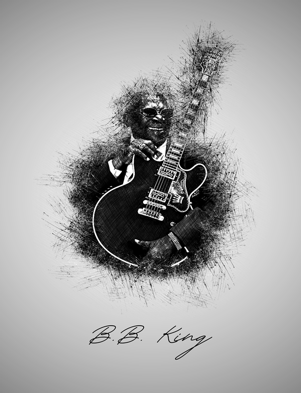 B.B. King Posters & Prints By Sketch Art - Printler