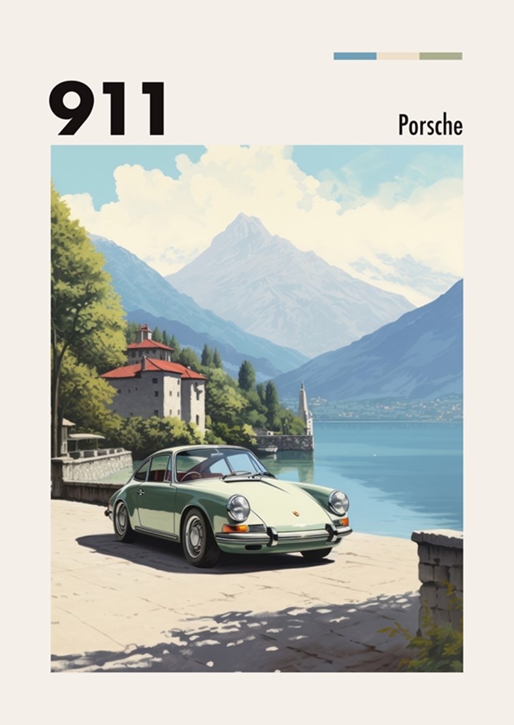 Porsche 911 d'époque affiches et impressions par Bouk de Roeck