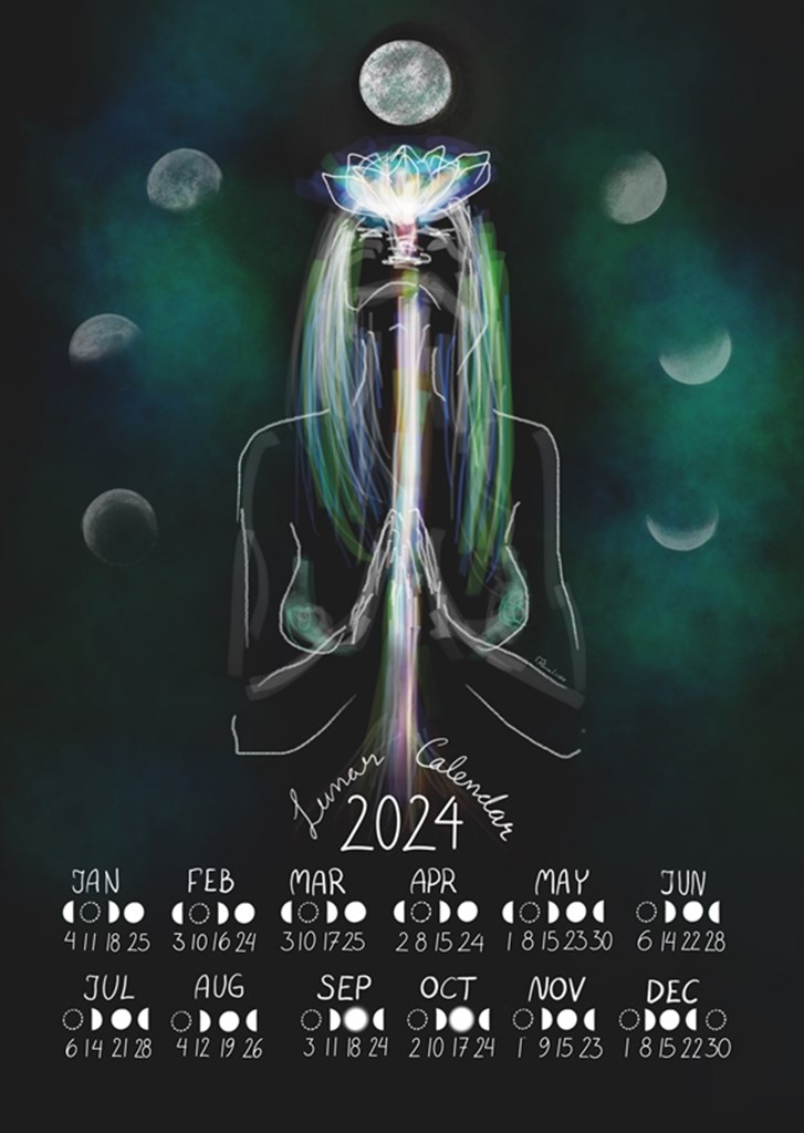 Calendrier lunaire 2024 affiches et impressions par Paloma Lucero