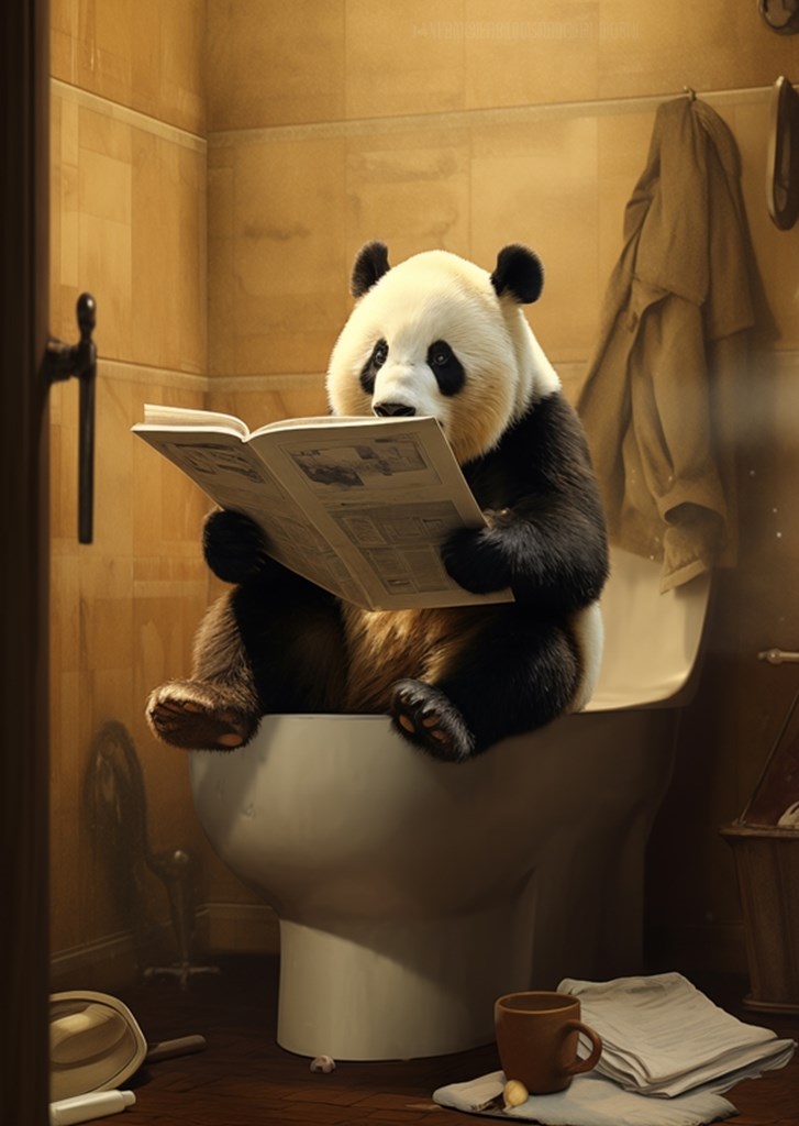 Pandabär liest eine Zeitung Poster von edson ramos | Printler