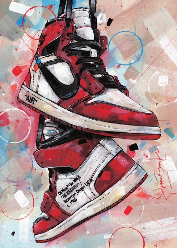 Jordan 1 Off White Chicago affiches et impressions par Jos Hoppenbrouwers Printler