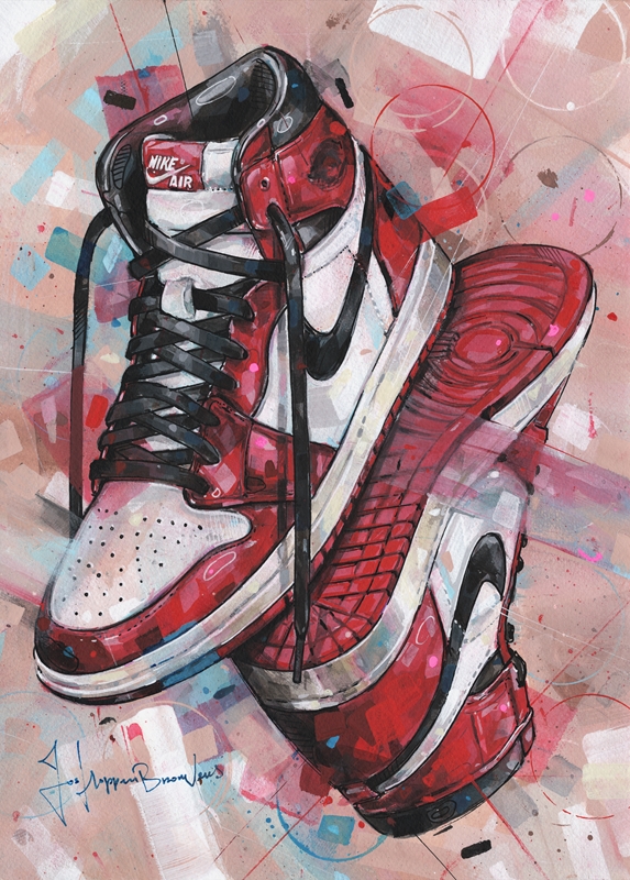 Air jordan 1 Chicago painting posters prints by Jos