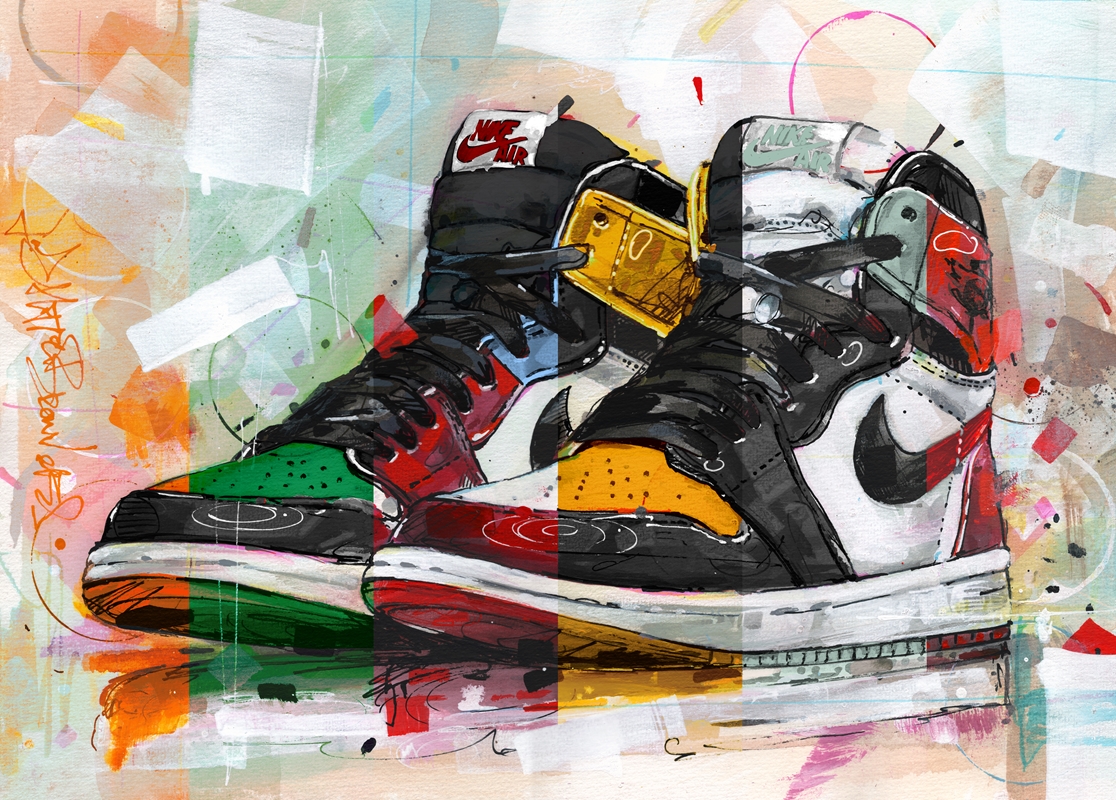 Air jordan 1 colorway painting posters prints by Jos Hoppenbrouwers