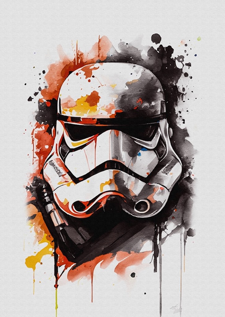 Casque de Stormtrooper aquarelle affiches et impressions par Fan Art -  Printler