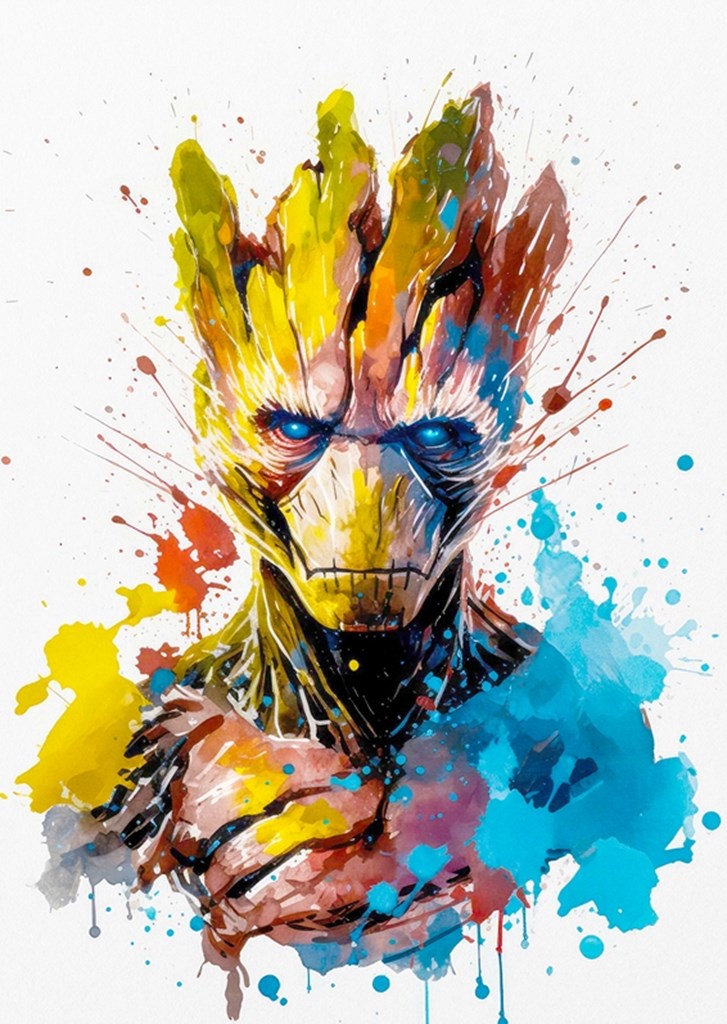 Marvel Groot Watercolor affiches et impressions par Fan Art - Printler