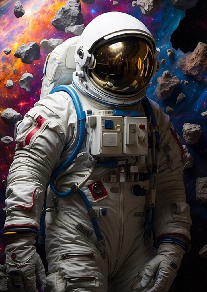 Astronaut in der Galaxie Poster von | Premium Art Printler