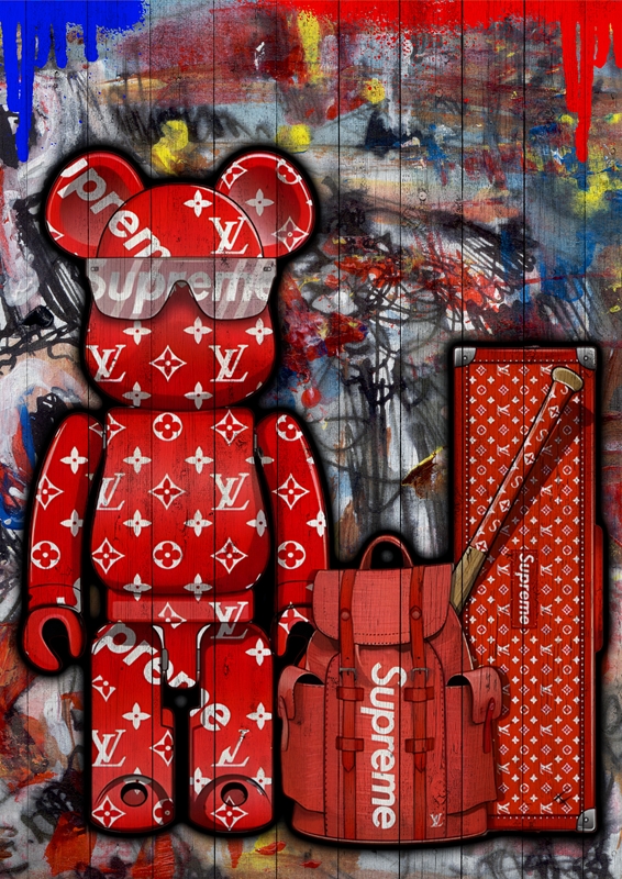 Kaws LV x Supreme Collection posters & prints by Theodore Brewer