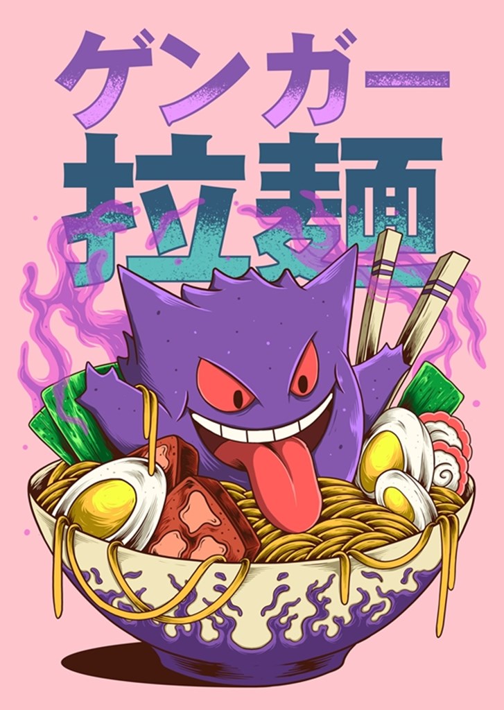 Gengar Ramen Pokemon poster & stampe di Bulukumis - Printler