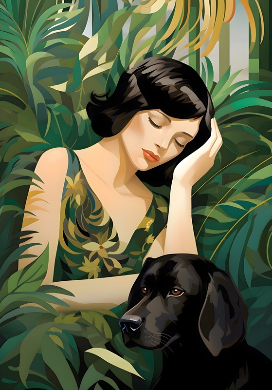 Black dog art outlet prints