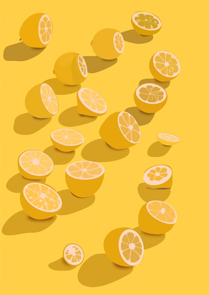 Zitronen Poster von Fredrikson Printler Mikaela 