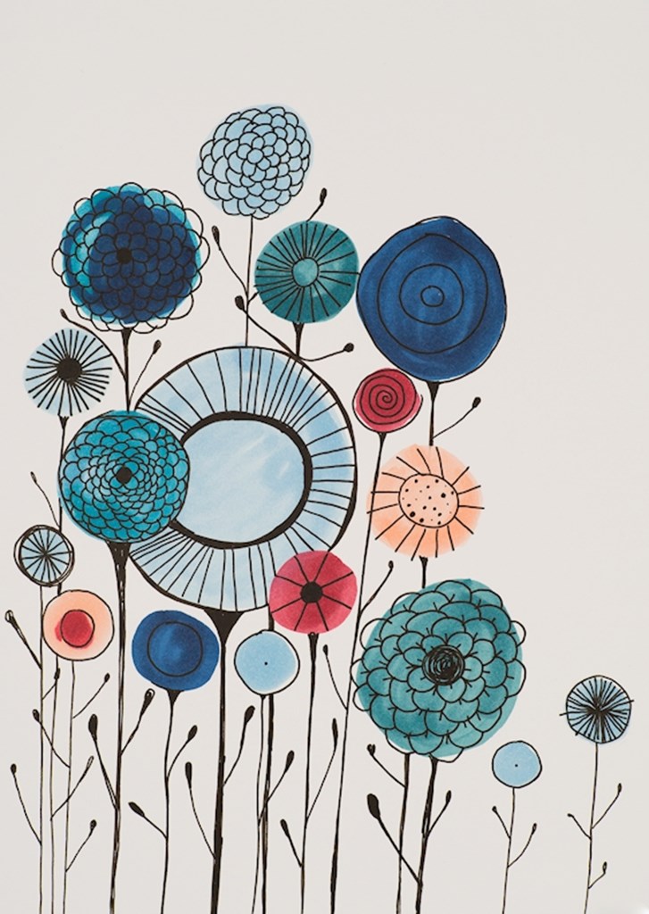 Frühlingsblumen Poster von Sarah Rautell Printler 